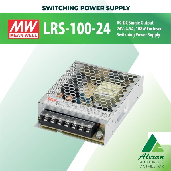 Mean Well LRS 100 24 AC DC Single Output 24V 4 5A 108W Enclosed Mean Well LRS 100 24 AC DC Single Output 24V 4 5A 108W Enclosed